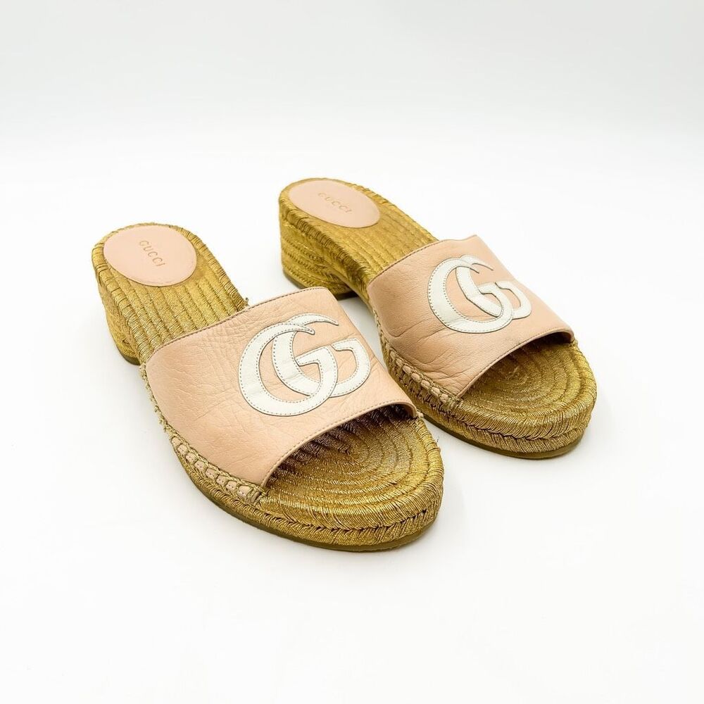 Gucci Pink and Gold Sandals